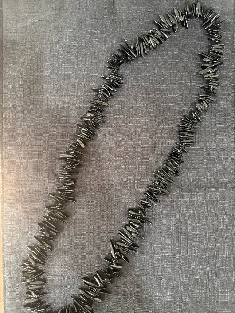Czech Black Glass Chip Necklace - Stylish Women’s Accessory (18”)